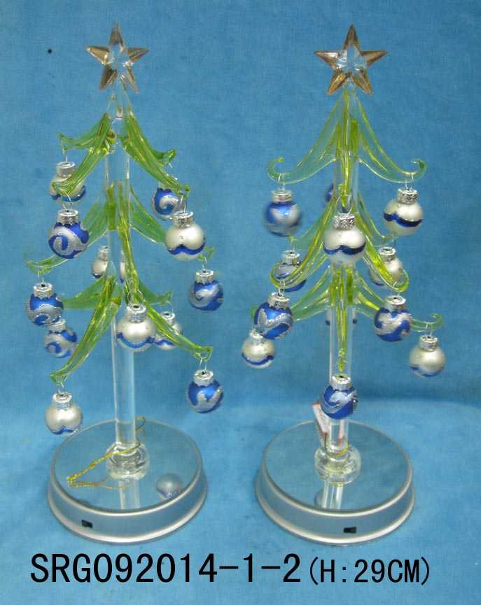 Glass Christmas Tree with LED base