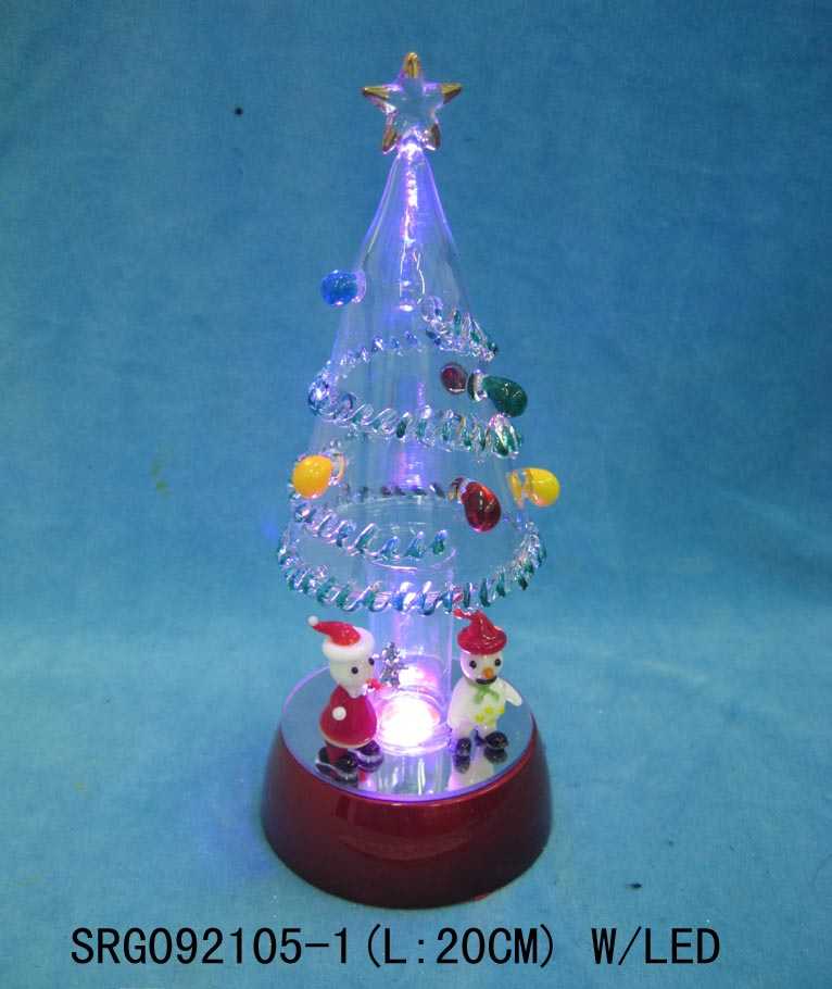 Glass Christmas Tree with LED base