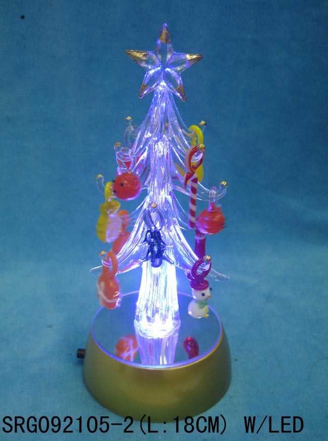 Glass Christmas Tree with LED base