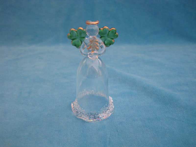 Glass angel with shamrock wing