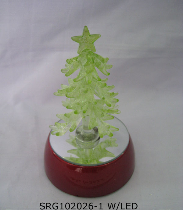 Glass Christmas Tree with LED base