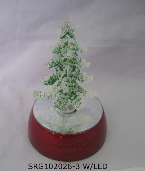 Glass Christmas Tree with LED base