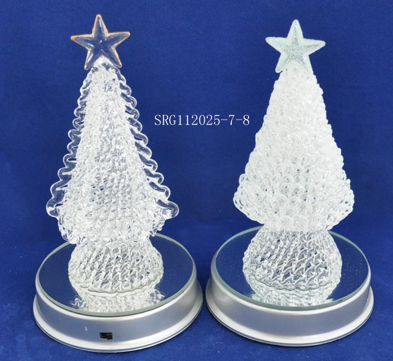 Glass Christmas Tree with LED base