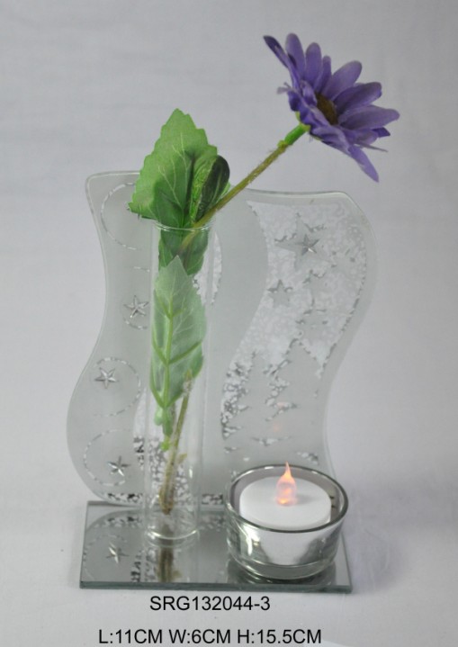 Glass candle holder